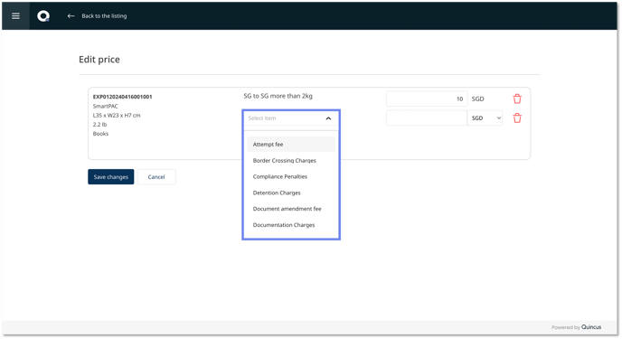 add pricing line items