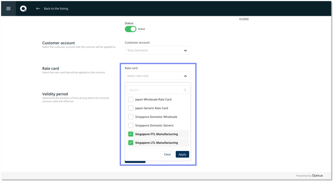 multiple rate cards to one contract 23072024