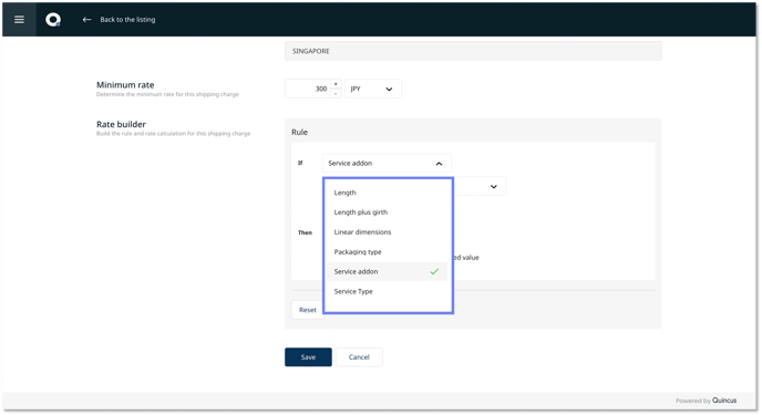 shipping charge config parameters